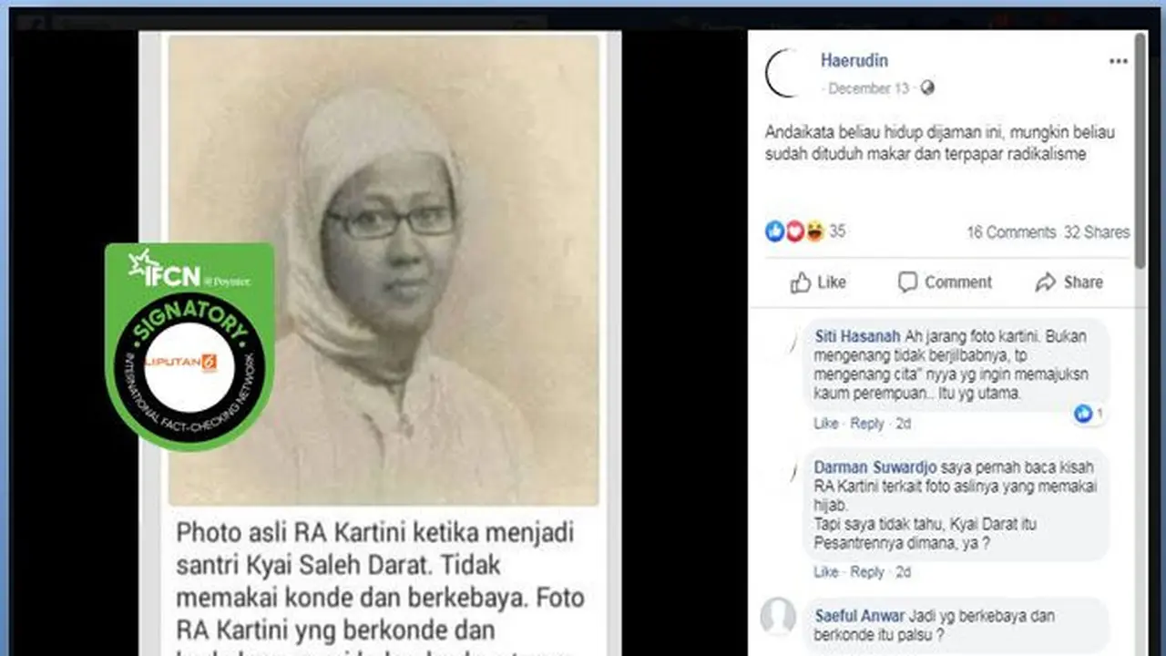 [Cek Fakta] Viral Foto Kartini Berhijab, Fakta atau Hoaks?