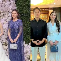 Di acara makan malam pasca menikah, Anisha Rosnah menjinjing tas kecil Dior dari seri Lady Dior Bag in Blue Croc yang diperkirakan menyentuh dengan harga Rp100juta ke atas. [@support.anishaik]