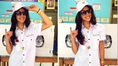 Artis cantik Pevita Pearce tampil narsis usai nyoblos dengan mengenakan kacamata dan baju putih berlambang garuda. (Instagram/ Pevpearce)