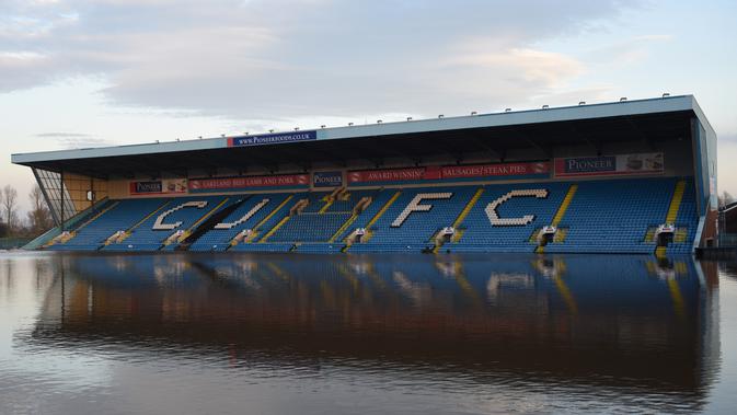 Markas Carlisle United, Brunton Park, tergenang banjir. (AFP/Oli Scarff)