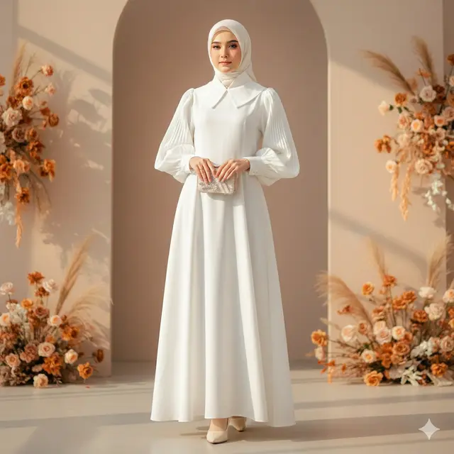 Model Gamis Abaya Putih yang Elegan