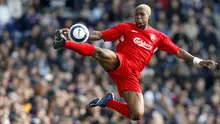Djibril Cisse. Striker berusia 40 tahun ini masih bermain bersama PAO Chicago sejak April 2021. Hingga kini ia telah mencetak 271 gol bersama 11 klub yang pernah dibelanya sejak 1998. Beberapa klub besar yang pernah dibelanya adalah Auxerre, Marseille, Liverpool dan Lazio. (AFP/Andrew Yates)