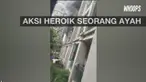 Seorang pria melempar anaknya ke luar jendela saat kebakaran melanda kamar apartemennya. Aksi pria itu lantas menjadi sorotan netizen