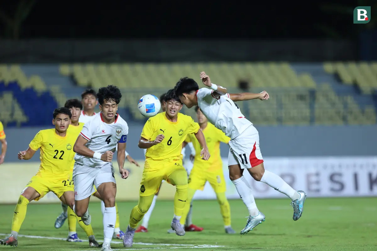 Timnas Malaysia U-17 melawan Timnas Indonesia U-17.