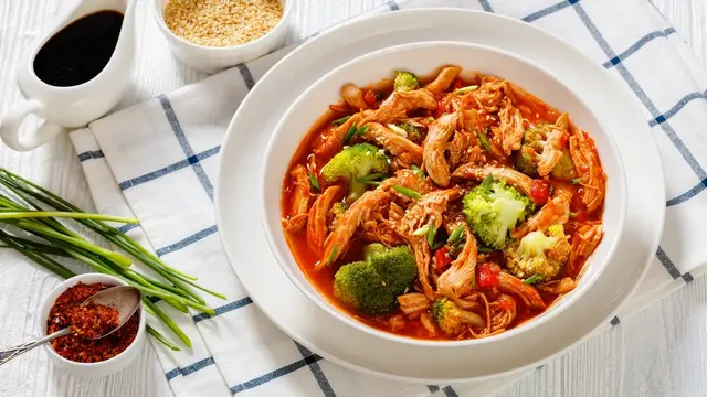 resep tumis sup ayam sayur brokoli saus tomat