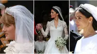 gaun pengantin Putri Diana, Kate Middleton, Meghan Markle (AP dan AFP)