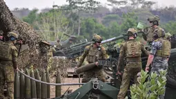 Latihan gabungan bersama TNI dan ADF dalam rangkaian Indo-Pacific Endeavour (IPE) 2024 masih berlangsung. (JUNI KRISWANTO/AFP)