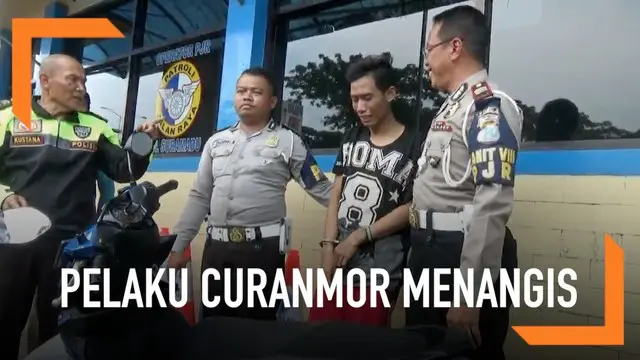 VIDEO: Ditangkap, Pelaku Curanmor Menangis di Hadapan Polisi