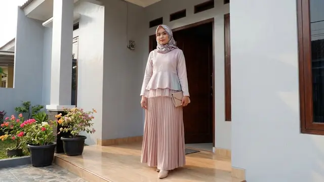 Blus Dipadu Rok Plisket