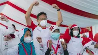 Menteri Kesehatan RI Budi Gunadi Sadikin menghadiri puncak peringatan Hari Anak Nasional tahun 2022 di Kebun Raya Bogor, Bogor, Jawa Barat pada Sabtu, 23 Juli 2022 pagi. (Dok Kementerian Kesehatan RI)