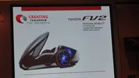 Toyota menjelaskan bahwa tiga mobil di antaranya merupakan konsep, yakni FT1, FV2, dan FCV.