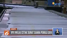 KPU tunjuk enam perusahaan untuk mencetak surat suara Pemilu 2019 dengan nilai kontrak total Rp 603 miliar.