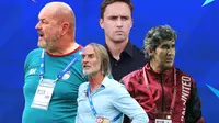BRI Liga 1 Musim 2024/2025 - Bojan Hodak (Persib), Stefano Cugurra (Bali United), Paul Munster (Persebaya), Jan Olde Riekerink (Dewa United) (Bola.com/Adreanus Titus)