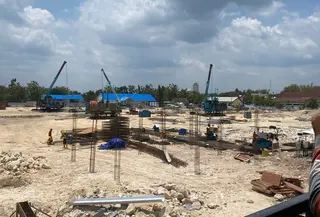 Proyek Pembangunan Sekolah Rakyat di Tuban (Foto: Ahmad Adirin/Liputan6.com)