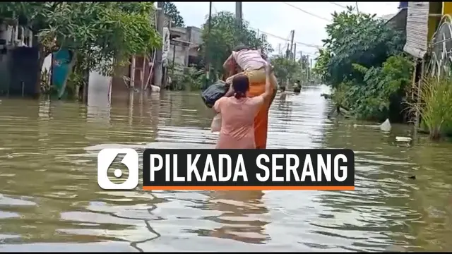 VIDEO: Warga Serang Antusias Mencoblos Ditengah Banjir