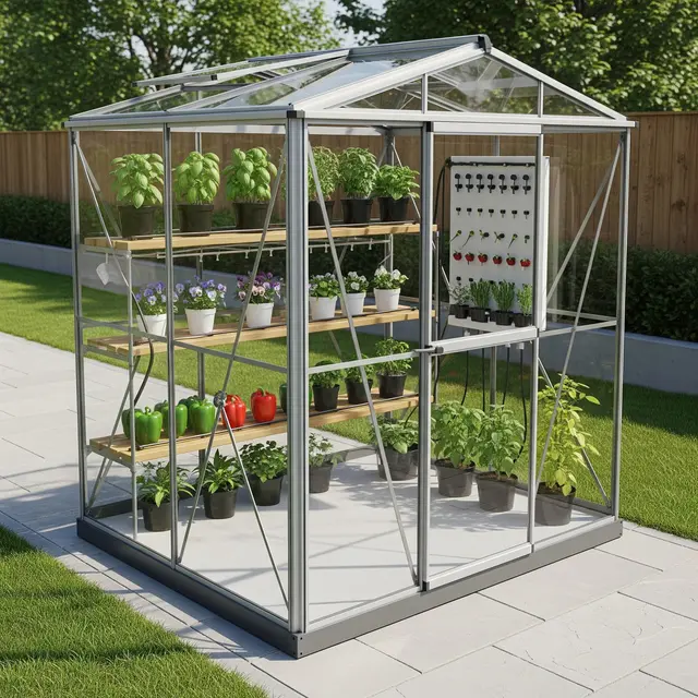 Model Greenhouse Rumahan (AI Generated)