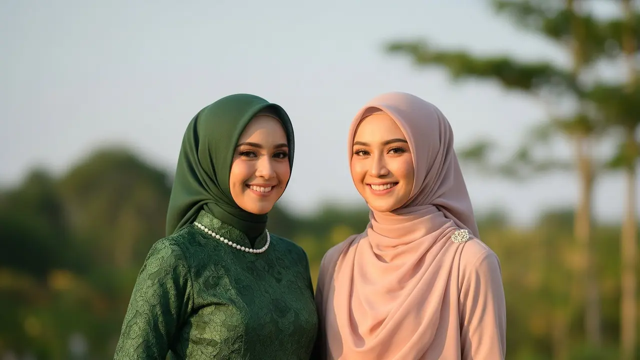 Gamis Polos Kombinasi Renda Modern 2025