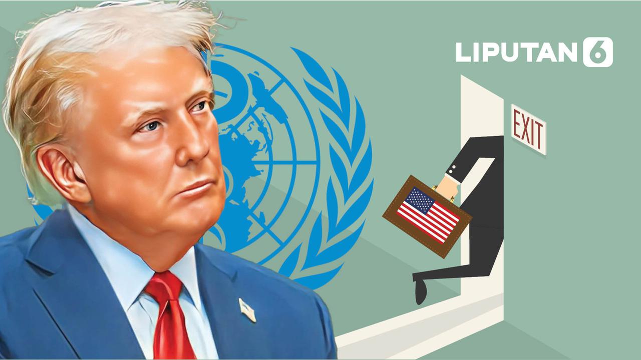 Banner Infografis Donald Trump Putuskan AS Keluar dari WHO