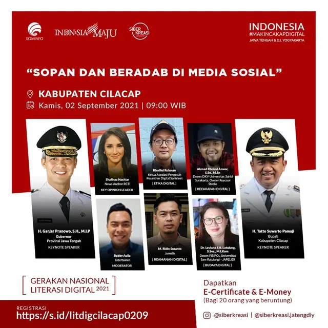 Webinar 'Sopan dan Beradab di Media Sosial' menghadirkan para praktisi dan akedemisi. (Foto: Liputan6.com/Rudal Afgani)