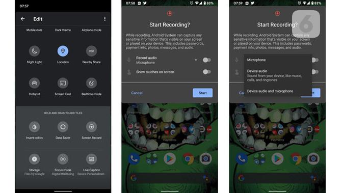 Fitur Screen Record bawaan di Android 11. (/ Yuslianson)