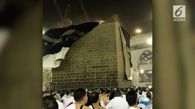 VIDEO: Rekaman Badai Arab Saudi, Kain Penutup Kakbah Tersingkap