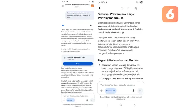 Gemini Canvas di Samsung Galaxy S25 FE