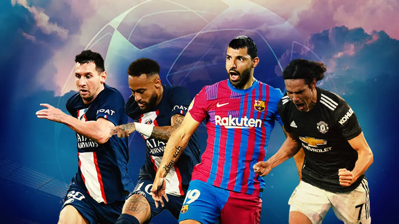 Liga Champions - Lionel Messi, Neymar, Sergio Aguero, Edinson Cavani