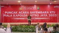 Penjabat (Pj) Gubernur DKI Jakarta, Heru Budi Hartono saat menghadiri Puncak Acara Sayembara KTJ Piala Kapolda Metro Jaya 2022. (Dok. Istimewa)