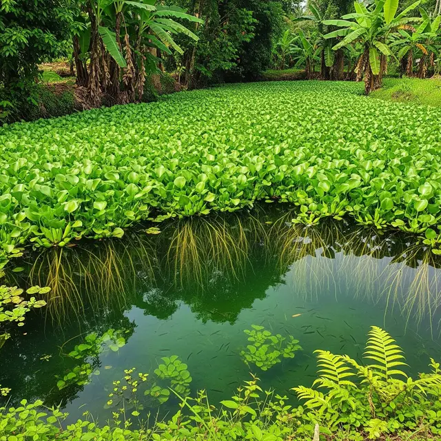 Desain Kolam Ikan Dangkal dengan Tanaman Air yang Estetik