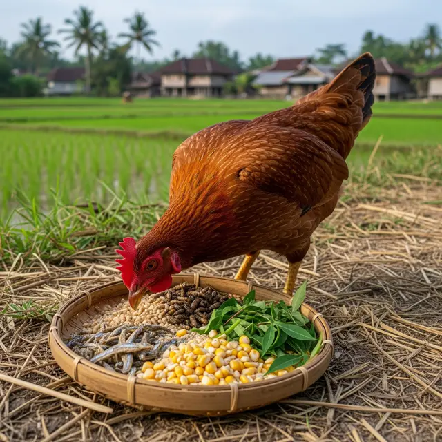 Ilustrasi Pakan Ternak Ayam.