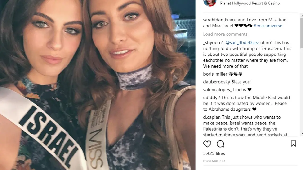 Selfie Bareng Miss Israel, Ratu Kecantikan Irak Dirisak Warganet