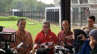 Sekjen DPP PDIP Hasto Kristiyanto saat menggelar konferensi pers di Stadion Gelora Bung Karno (GBK), Jakarta, Kamis (30/3/2023). (Foto: Delvira Hutabarat/Liputan6.com).
