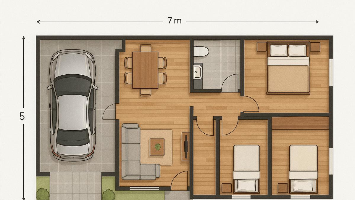 Inspirasi Denah Rumah 7x13 3 Kamar Tidur untuk Keluarga Modern di 2025