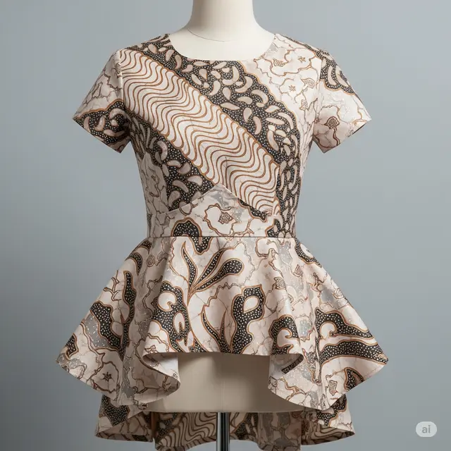 6 Model Baju Batik dengan Ikat Pinggang di Bawah Dada 2025, Bikin Siluet Tubuh Proporsional