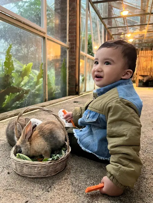 Baru-baru ini pasangan selebritas Zaskia Sungkar dan Irwansyah pelesir ke Gunung Bromo, Jawa Timur. Keduanya membawa serta si buah hati, Ukkasya Muhammad Syahki. Pelantun “Pecinta Wanita” mengunggah sejumlah foto saat anaknya bermain bareng kelinci di akun Instagram terverifikasinya, Selasa (30/8/2022). Intip keseruannya, yuk! (Foto: Dok. Instagram @irwansyah_15)