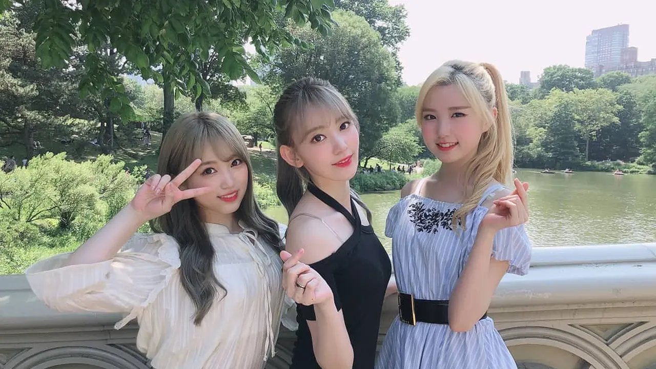 Yabuki Nako, Miyawaki Sakura, dan Honda Hitomi. (Instagram/ official_izone)