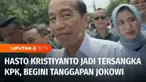 Menanggapi penetapan status tersangka Sekjen PDI Perjuangan, Hasto Kristiyanto oleh KPK. Presiden ke-7 RI, Joko Widodo meminta semua pihak menghormati proses hukum. Jokowi juga menampik keterlibatan dirinya dalam penetapan status tersangka Hasto.