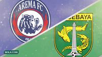Logo Arema dan Persebaya. (Bola.com/Dody Iryawan)