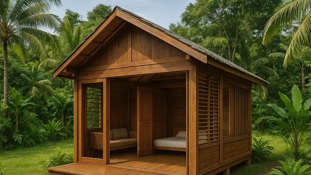 7 Model Rumah Kayu 4x6 Semi Permanen yang Nyaman, Estetik dan Hemat Biaya untuk Hunian Impian Anda