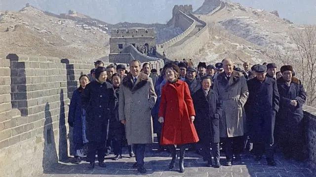Presiden Richard Nixon dan ibu negara Pat Nixon