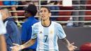 Gelandang Argentina, Angel Di Maria melakukan selebrasi usai mencetak gol kegawang Chile pada Copa America Centenario 2016 di Levi's Stadium, California, AS (7/6). Argentina menang atas Chile dengan skor 2-1. (Kelley L Cox-USA TODAY Sports)