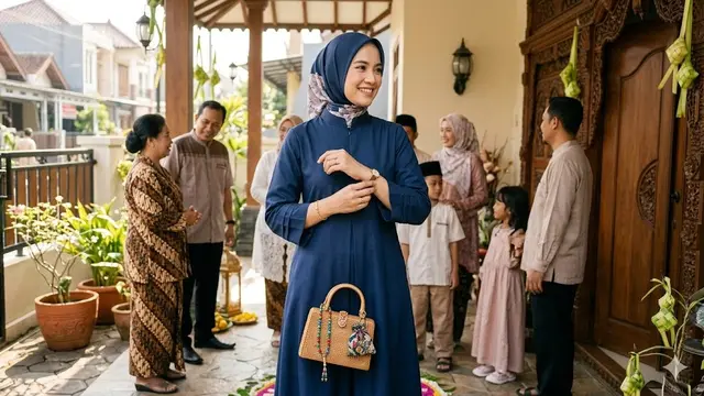 Gamis Lebaran Simpel tapi Terlihat Mahal