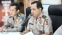 Kabagpenum Polri Brigjen Rikwanto memberi keterangan pers terkait penangkapan terduga teroris Jatiluhur di Jakarta, Senin (26/12). (Liputan6.com/Faizal Fanani)