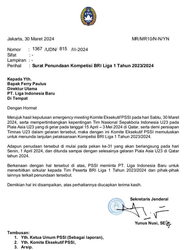 Surat Keputusan PSSI