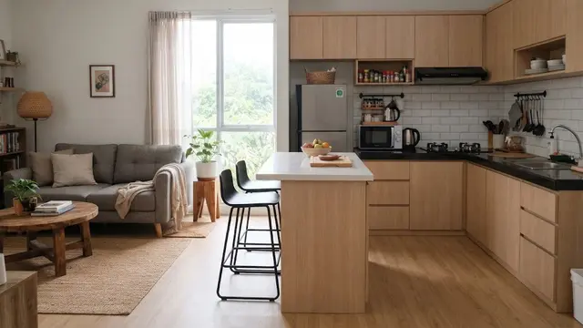 Inspirasi Rumah Kecil dengan Ruang Tamu dan Dapur Menyatu