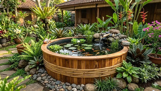 Inspirasi Kolam Ikan dari Bak Bekas yang Tampil seperti Taman Mahal