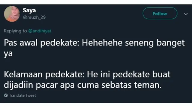 Siapa yang udah lama PDKT tapi cuma jadi teman?