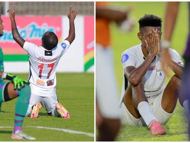 Persipura Jayapura resmi mengisi slot terakhir tim yang terlempar ke Liga 2 musim depan. Padahal dalam pertandingan melawan Persita Tangerang mereka menang meyakinkan 3-0. (Bola.com/M Iqbal Ichsan)