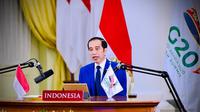 Presiden Joko Widodo atau Jokowi mengikuti Konferensi Tingkat Tinggi (KTT) G-20 secara virtual. (Dok Biro Pers Sekretariat Presiden)