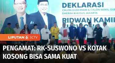 Karpet merah bagi duet Ridwan Kamil dan Suswono berlaga di Pilkada Jakarta sudah tergelar. Sebanyak 12 partai politik berada di belakang mereka. Tersisa PDI Perjuangan yang kini belum menentukan pilihan.